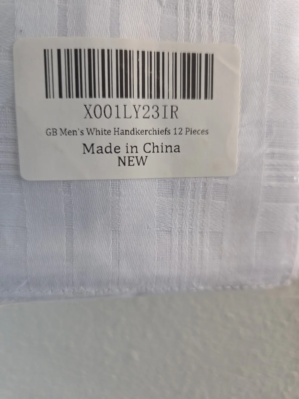 HANDKERCHIEFS...Men's White Cotton Handkerchiefs - Pack of 12